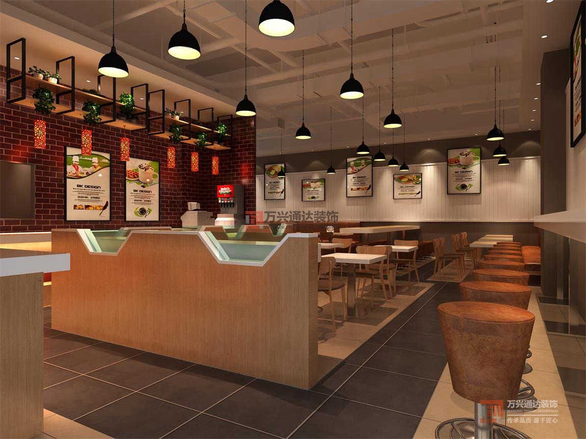 北京萬興通達(dá)辦公裝修項(xiàng)目-骨龍骨快餐廳裝修效果圖