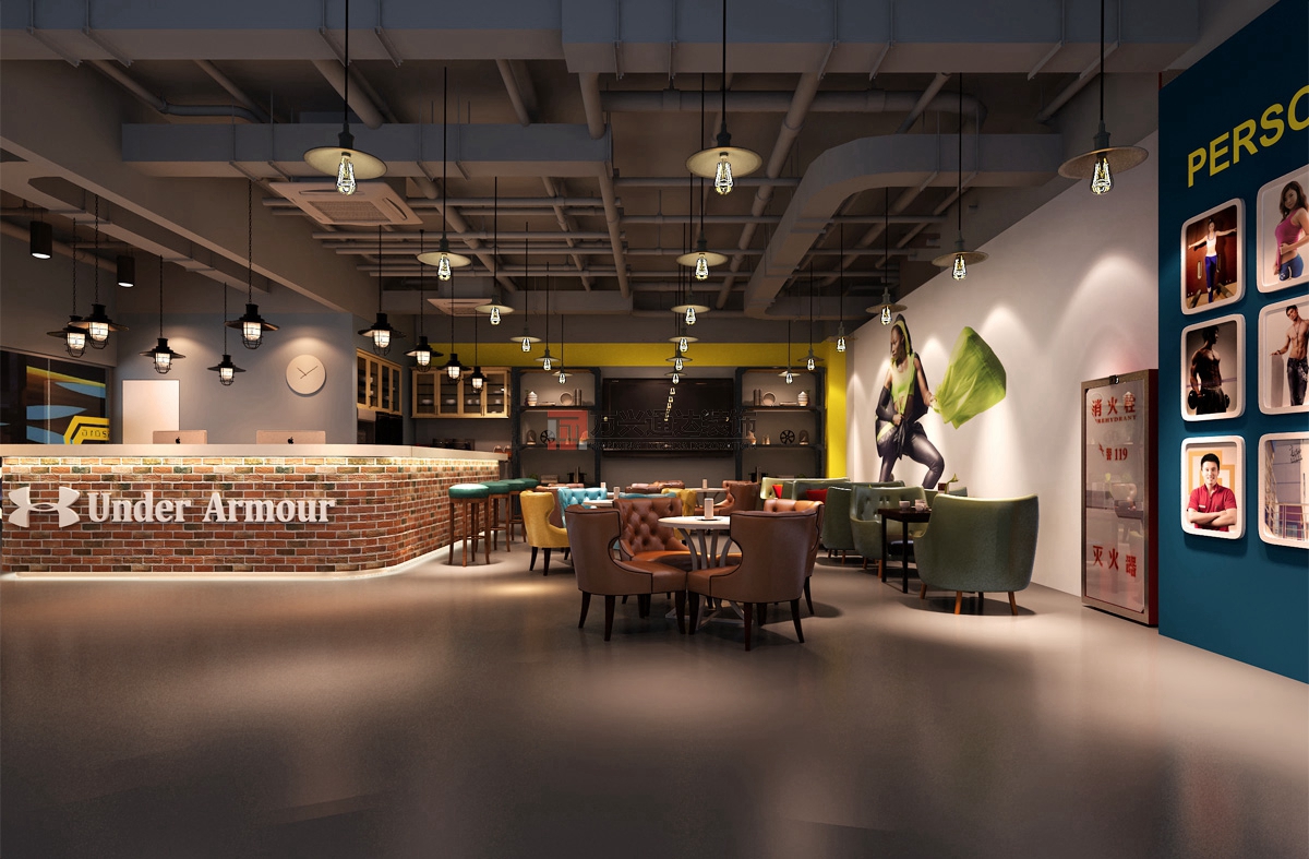 北京萬興通達辦公裝修項目-瑞克健身裝修效果圖