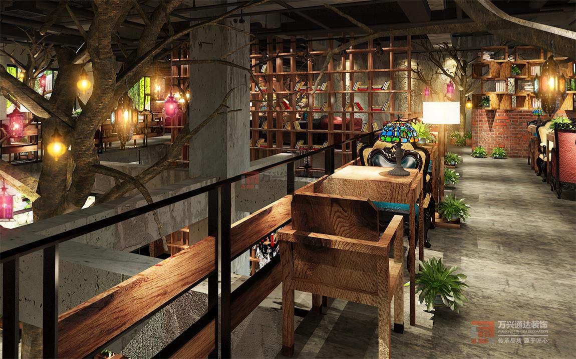 北京萬興通達(dá)辦公裝修項(xiàng)目-咖啡灣咖啡廳裝修效果圖