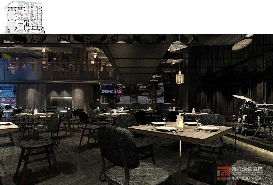 北京萬興通達(dá)辦公裝修項(xiàng)目-春光巷電影主題餐廳裝修效果圖