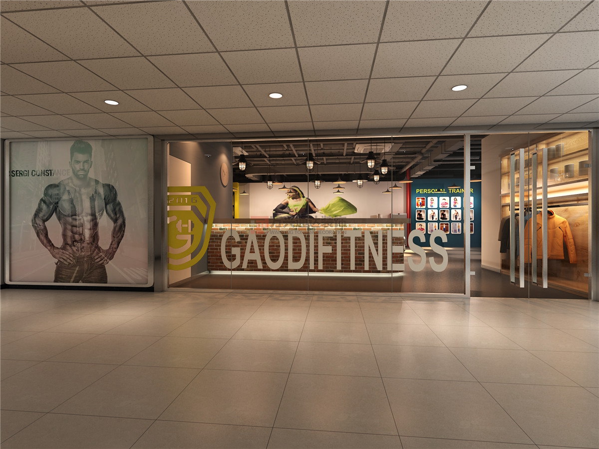 北京萬興通達(dá)辦公裝修項目-高迪健身裝修效果圖