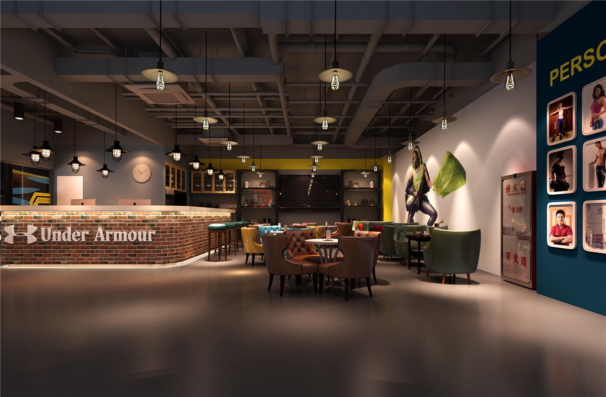 北京萬興通達(dá)辦公裝修項目-高迪健身裝修效果圖