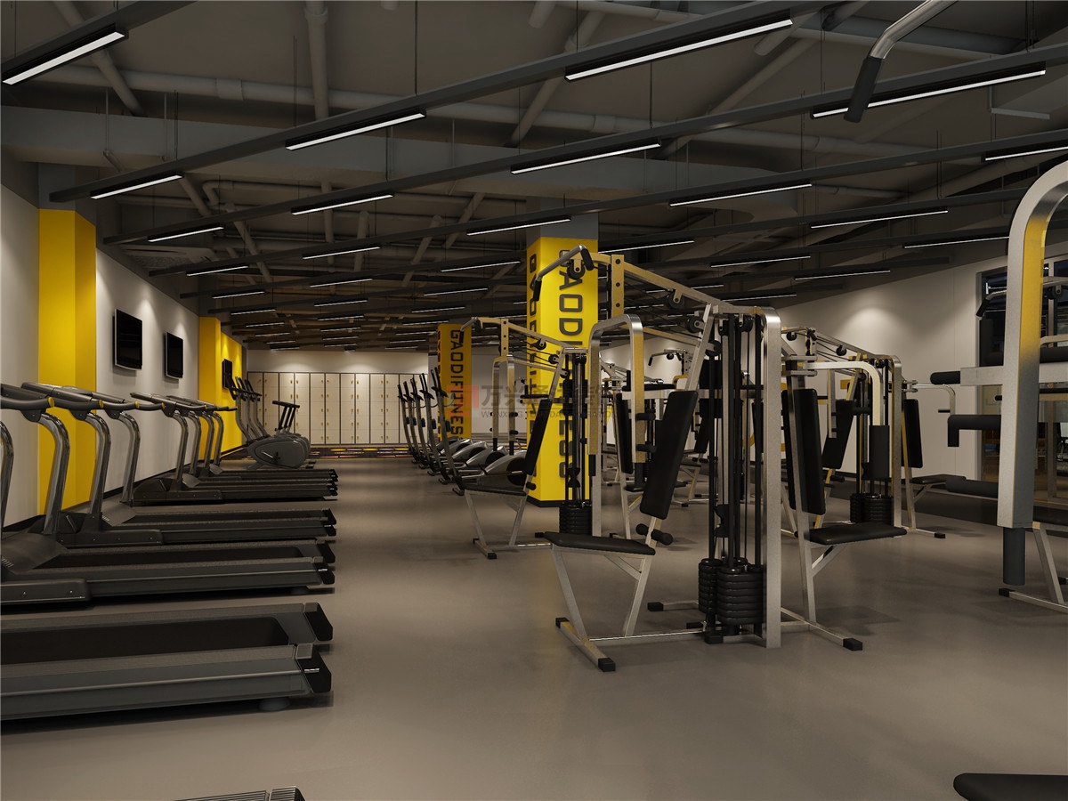 北京萬興通達(dá)辦公裝修項目-高迪健身裝修效果圖