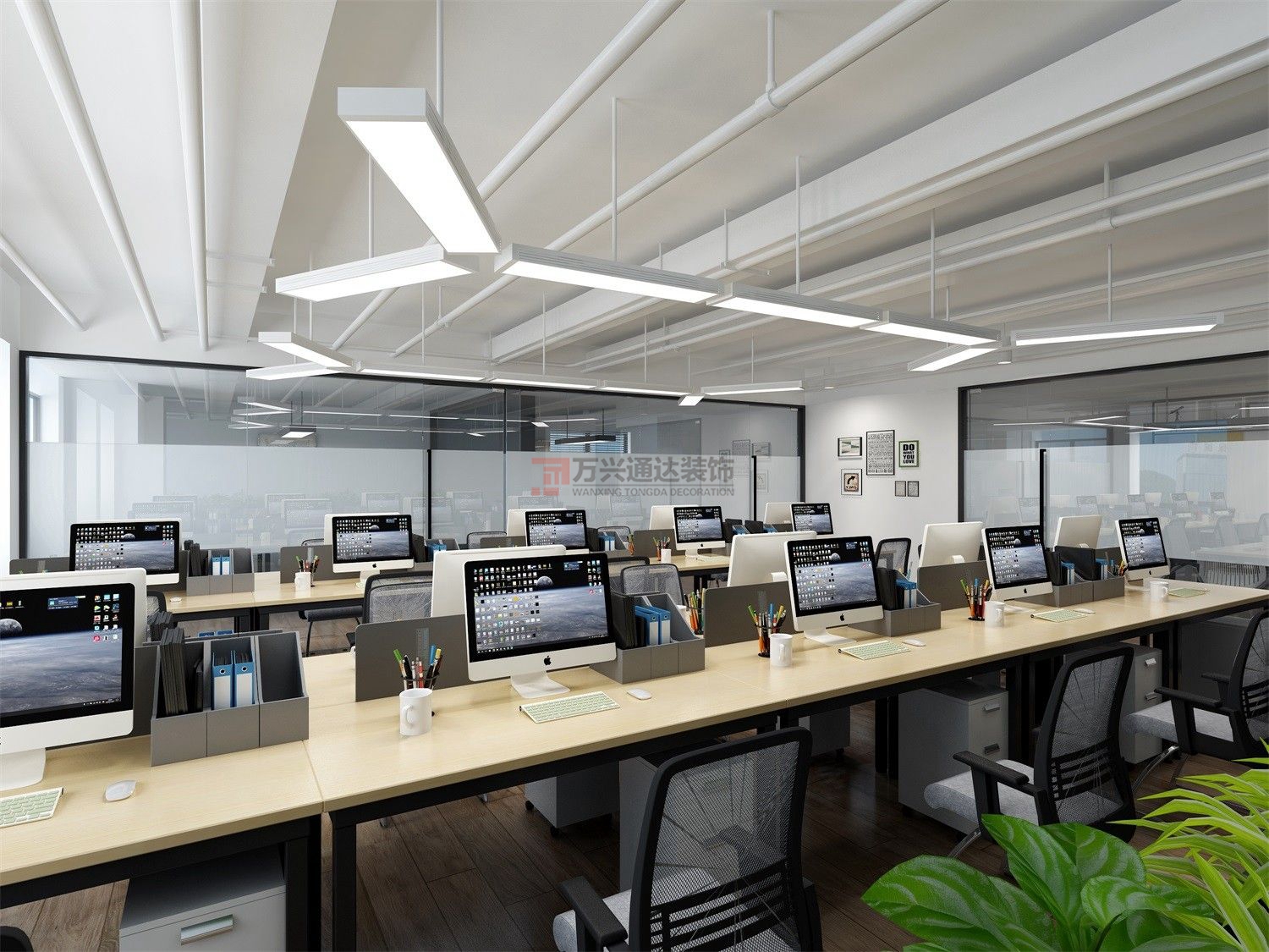 北京萬興通達(dá)辦公裝修項目-多維集團辦公室裝修裝修效果圖
