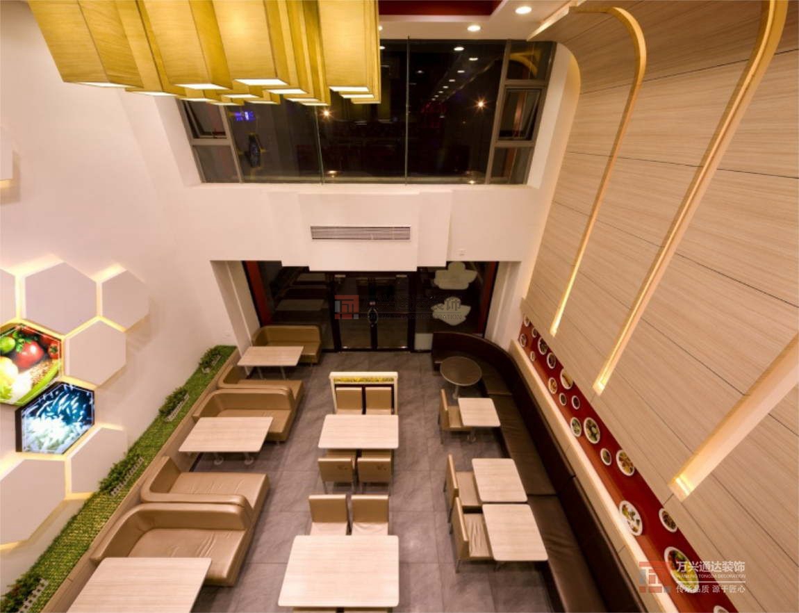 北京萬興通達(dá)辦公裝修項目-麥谷粒中式連鎖裝修效果圖