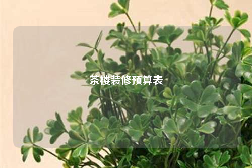 茶樓裝修預算表