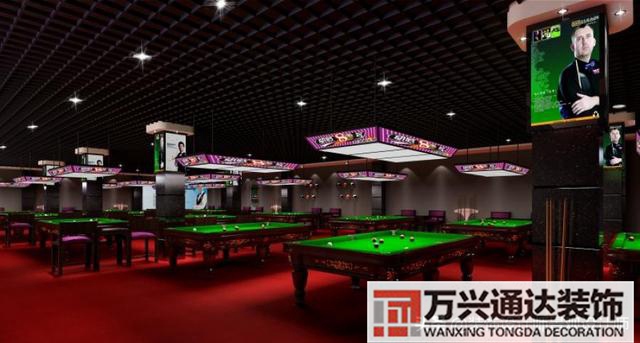 臺(tái)球室裝修效果圖臺(tái)球廳裝修效果圖_萬興辦公室裝修公司