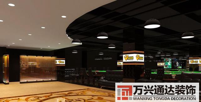 臺(tái)球室裝修效果圖臺(tái)球廳裝修效果圖_萬興辦公室裝修公司