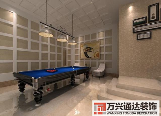 臺(tái)球室裝修效果圖臺(tái)球廳裝修效果圖_萬興辦公室裝修公司