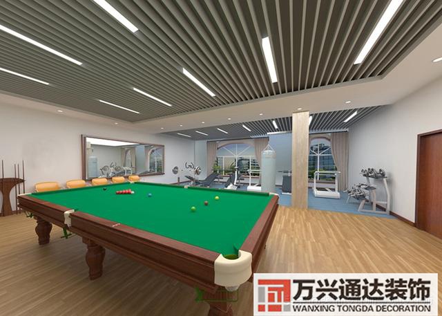 臺(tái)球室裝修效果圖臺(tái)球廳裝修效果圖_萬興辦公室裝修公司