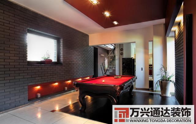 臺(tái)球室裝修效果圖臺(tái)球廳裝修效果圖_萬興辦公室裝修公司