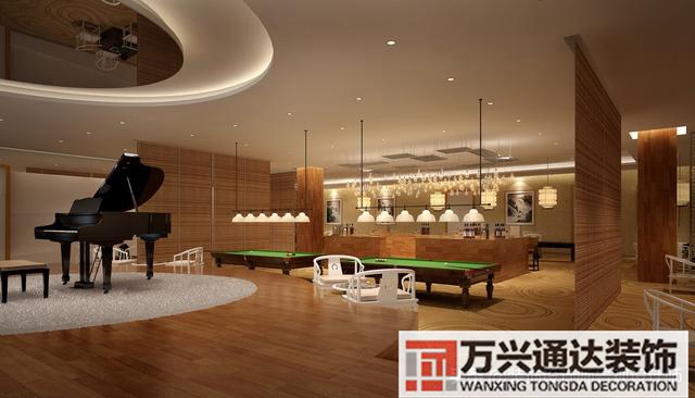 臺(tái)球室裝修效果圖臺(tái)球廳裝修效果圖_萬興辦公室裝修公司