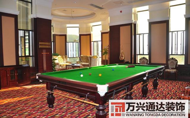 臺(tái)球室裝修效果圖臺(tái)球廳裝修效果圖_萬興辦公室裝修公司