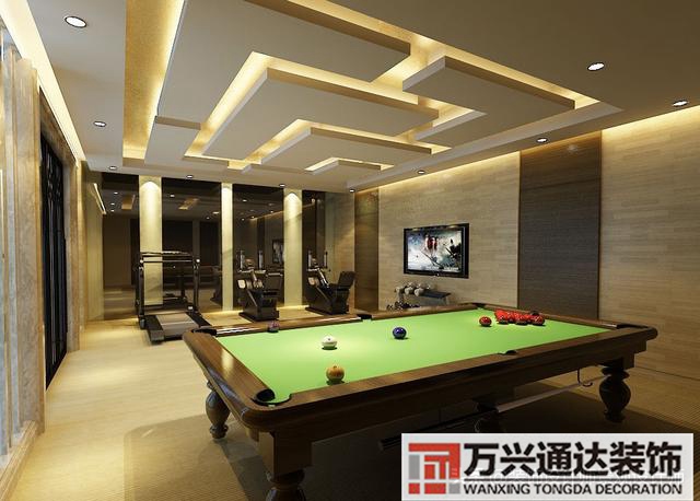 臺(tái)球室裝修效果圖臺(tái)球廳裝修效果圖_萬興辦公室裝修公司
