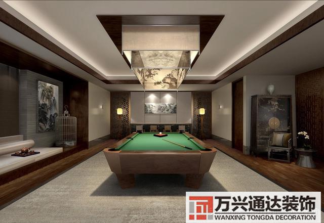 臺(tái)球室裝修效果圖臺(tái)球廳裝修效果圖_萬興辦公室裝修公司
