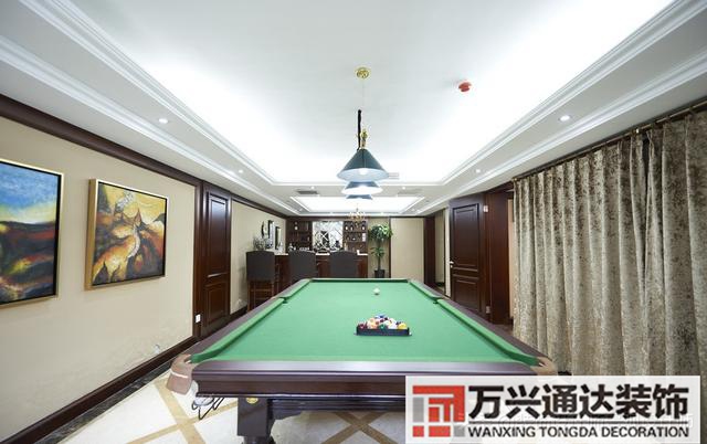 臺(tái)球室裝修效果圖臺(tái)球廳裝修效果圖_萬興辦公室裝修公司