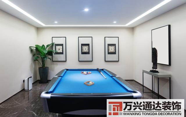 臺(tái)球室裝修效果圖臺(tái)球廳裝修效果圖_萬興辦公室裝修公司