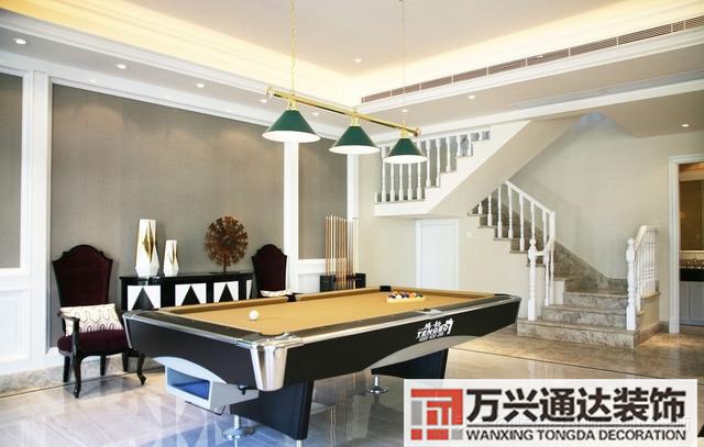 臺(tái)球室裝修效果圖臺(tái)球廳裝修效果圖_萬興辦公室裝修公司
