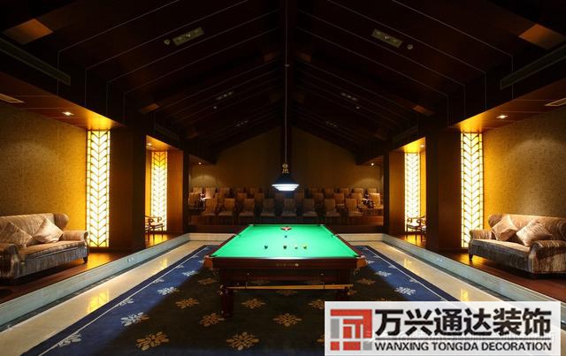臺(tái)球室裝修效果圖臺(tái)球廳裝修效果圖_萬興辦公室裝修公司