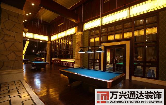 臺(tái)球室裝修效果圖臺(tái)球廳裝修效果圖_萬興辦公室裝修公司
