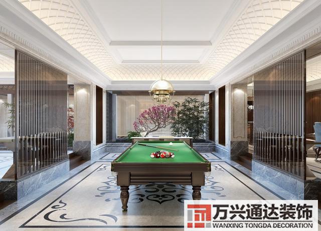 臺(tái)球室裝修效果圖臺(tái)球廳裝修效果圖_萬興辦公室裝修公司