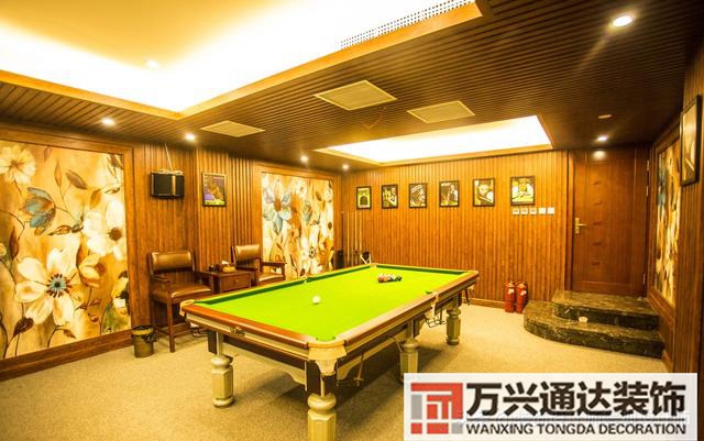 臺(tái)球室裝修效果圖臺(tái)球廳裝修效果圖_萬興辦公室裝修公司