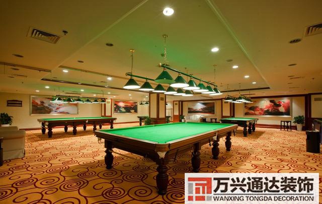 臺(tái)球室裝修效果圖臺(tái)球廳裝修效果圖_萬興辦公室裝修公司